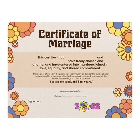 Groovy Eye Marriage Certificates