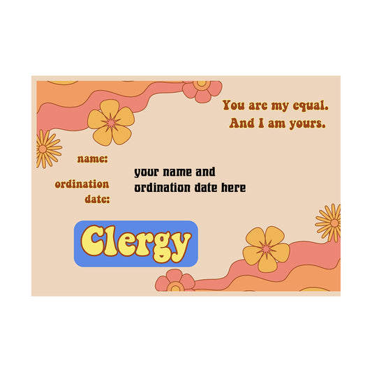 Clergy Wallet Credentials Card
