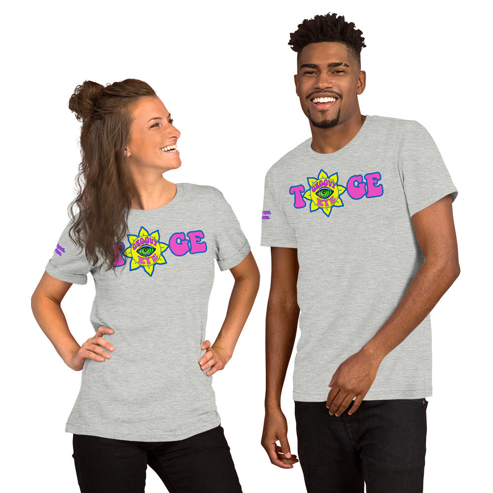 Big TOGE unisex t-shirt — Athletic Heather, ghost mannequin front view