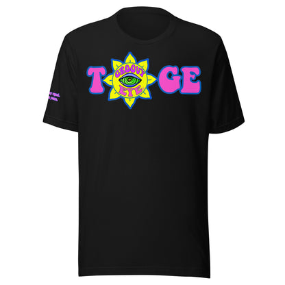 Big TOGE unisex t-shirt — Black, ghost mannequin front view