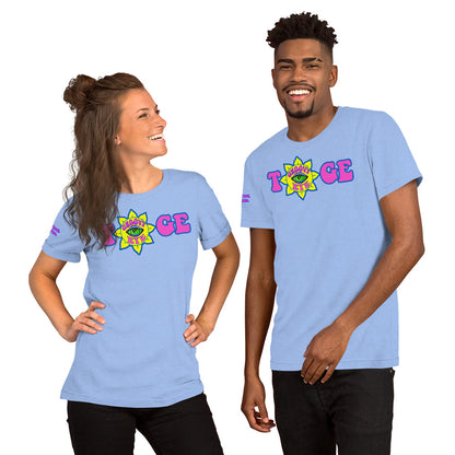 Big TOGE unisex t-shirt — Heather Carolina Blue, ghost mannequin front view