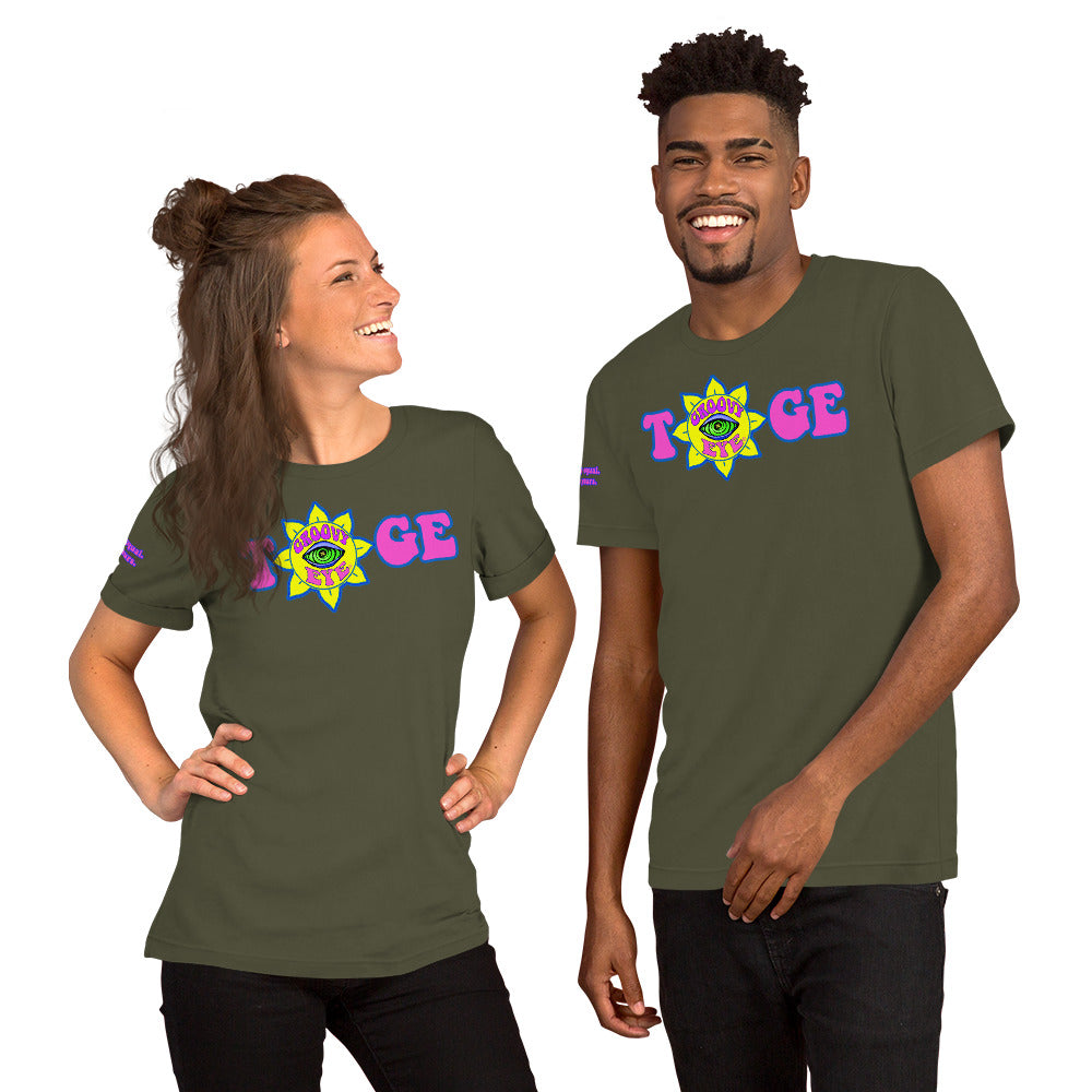 Big TOGE unisex t-shirt — Military Green, ghost mannequin front view