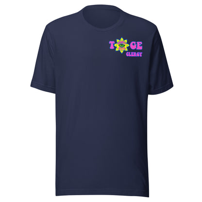 TOGE Clergy unisex t-shirt — Navy, ghost mannequin front view