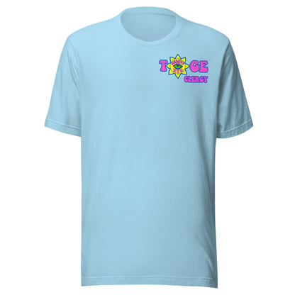 TOGE Clergy unisex t-shirt — Ocean Blue, ghost mannequin front view