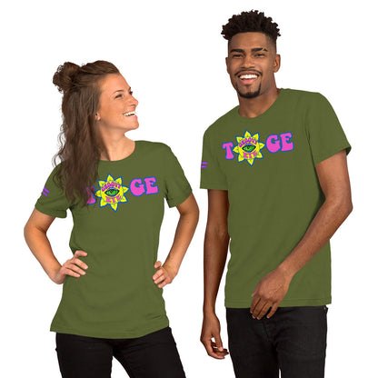 Big TOGE unisex t-shirt — Olive, ghost mannequin front view