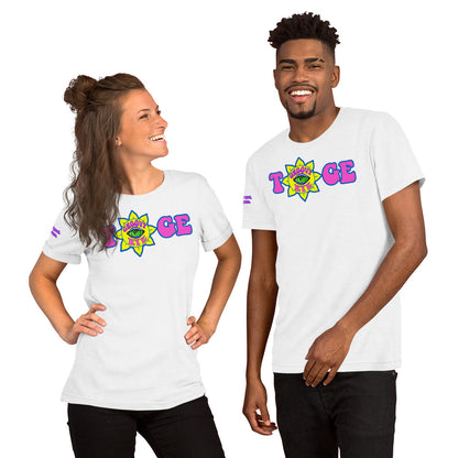 Big TOGE unisex t-shirt — White, ghost mannequin front view